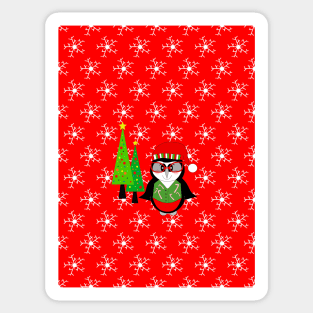 WINTER Christmas Penguin Sticker